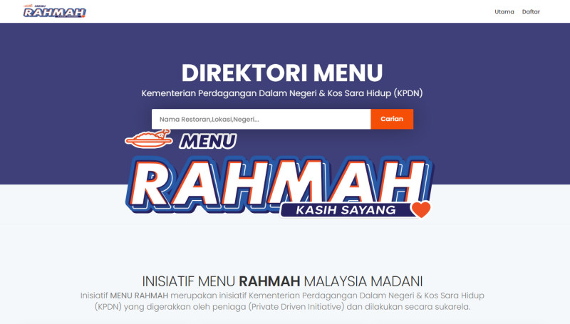 Menu Rahmah Malaysia Madani
